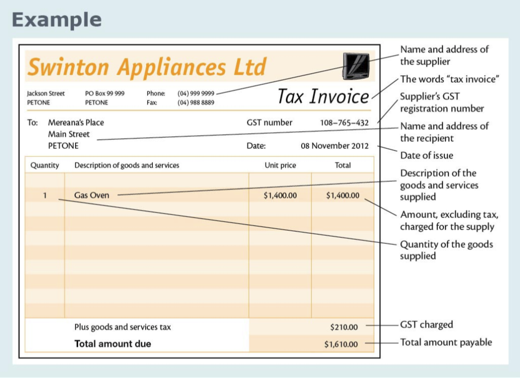 Tax invoicing